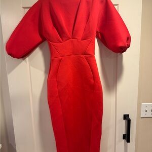ASOS Bold Red Long Sleeve Dress